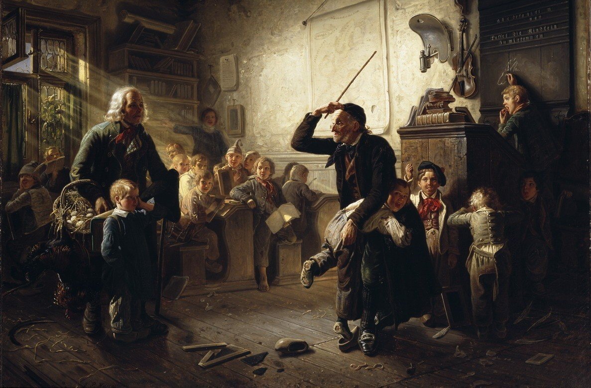 Иоганн Петер Газенклевер. Первый день в школе. 1852 