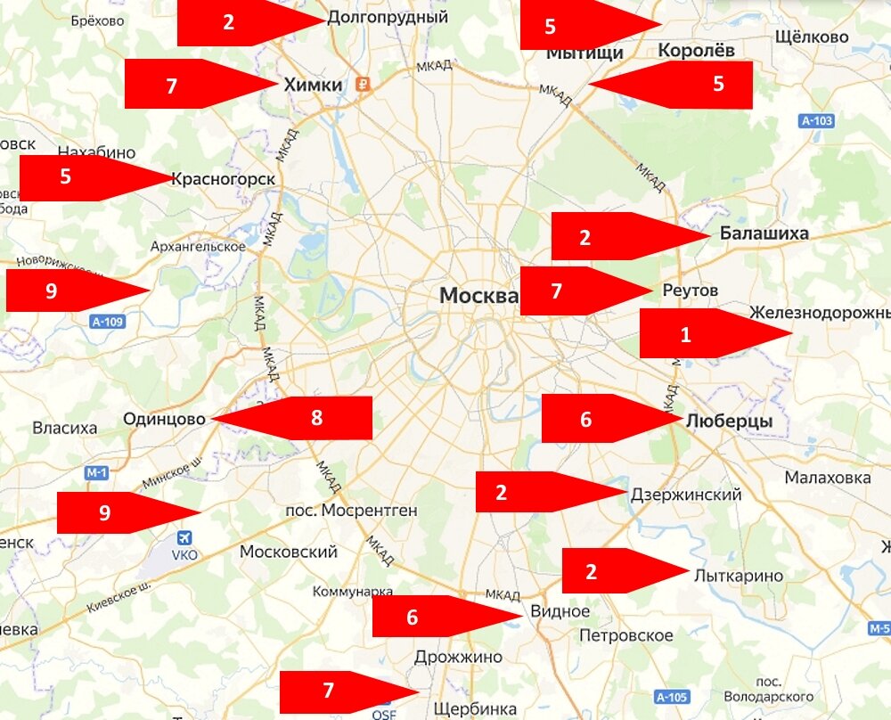 Где можно жить за МКАД? Ставлю баллы на карте МО | Москва и Петербург | Дзен