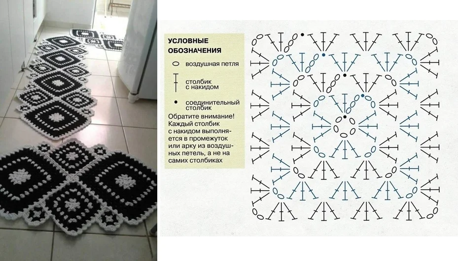 Картинки ПРЯМОУГОЛЬНЫЕ ВЯЗАНЫЕ КРЮЧКОМ
