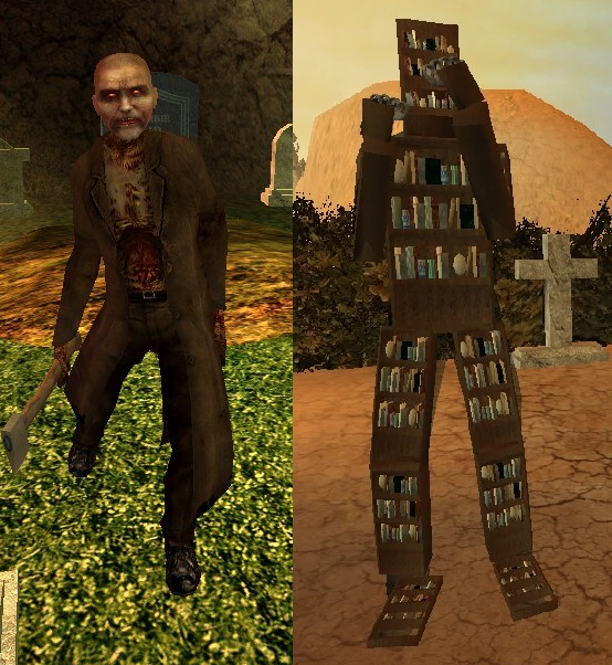 Сравнение Zombie Dad с The Beloved Bookcase 