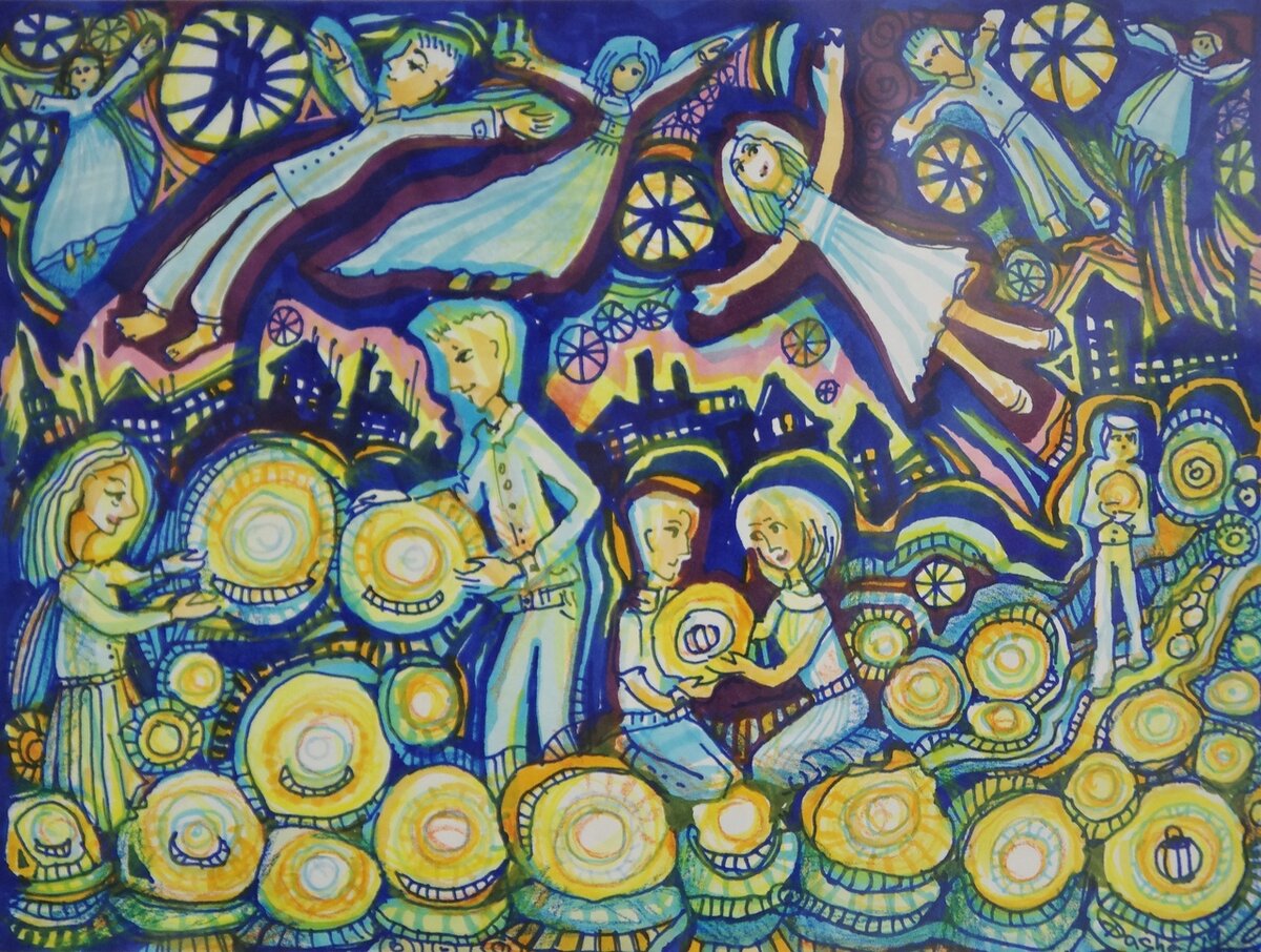 Свет оставленный на Земле. Бумага/карандаши, маркеры, 21х29, 2018. Дарина Калявкина