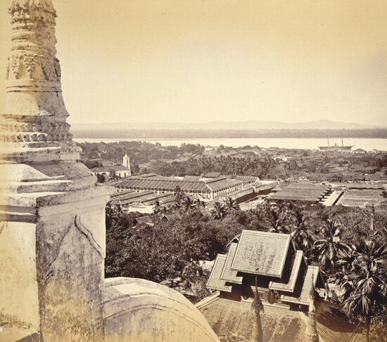 Пагода Моулмейна, упомянутая в стихотворении Р. Киплинга (фото 1879 г.).
