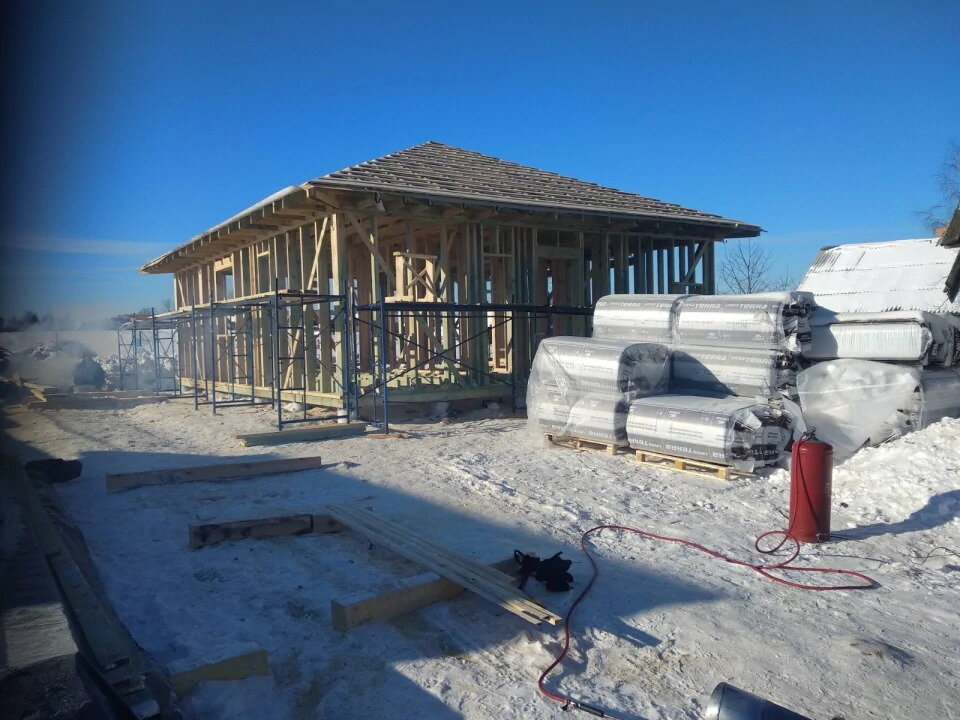 Возведение каркаса дома