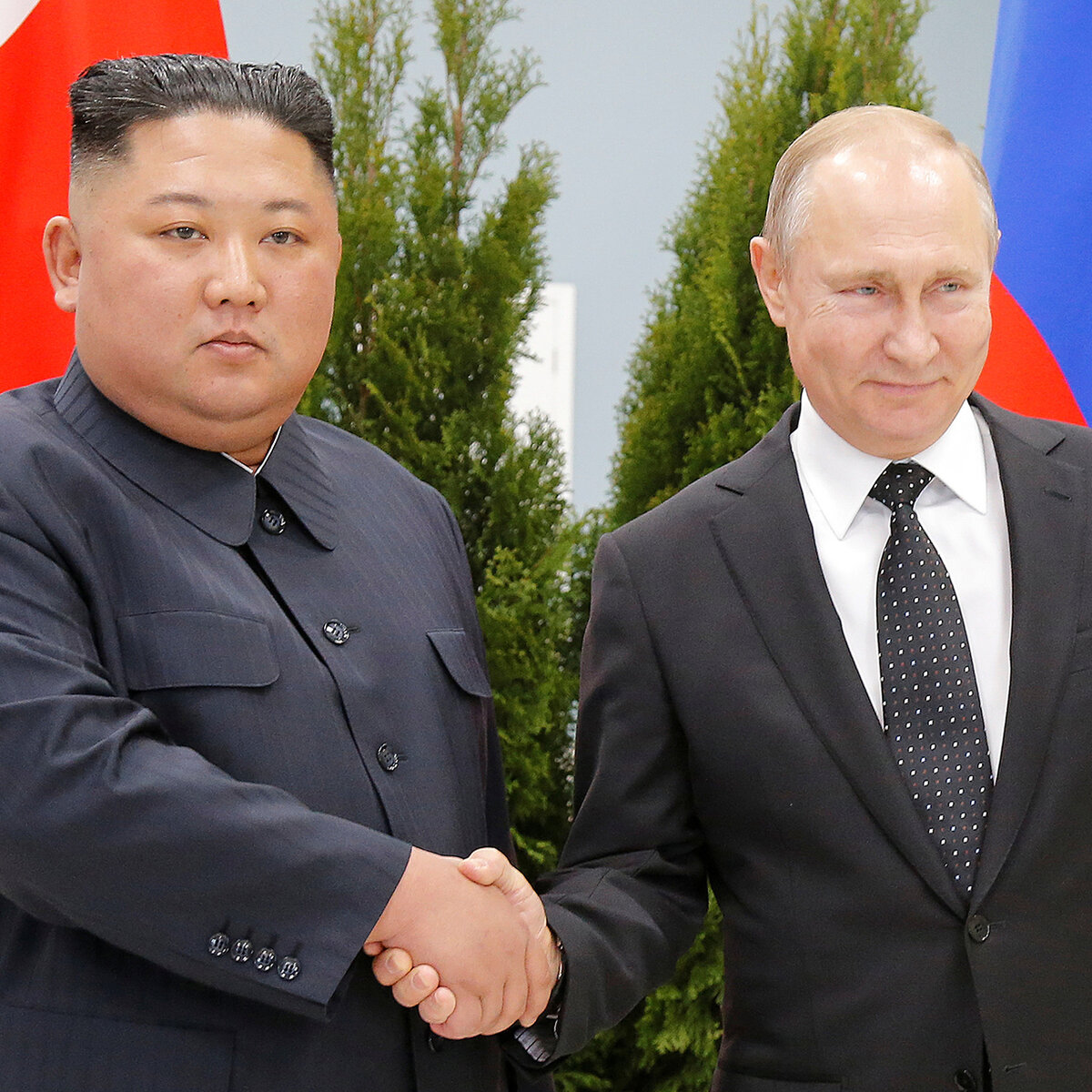 на фото президент Северной Кореи и президент России 