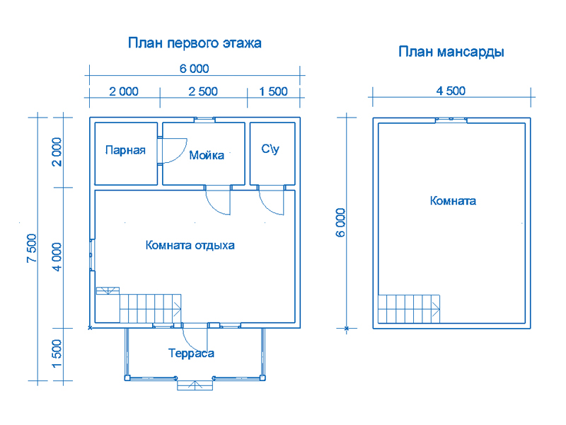 Проект бани 6х7