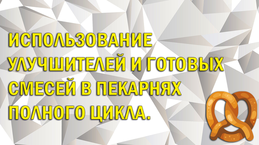 Как открыть пекарню. Использование улучшителей и готовых смесей в пекарнях полного цикла.