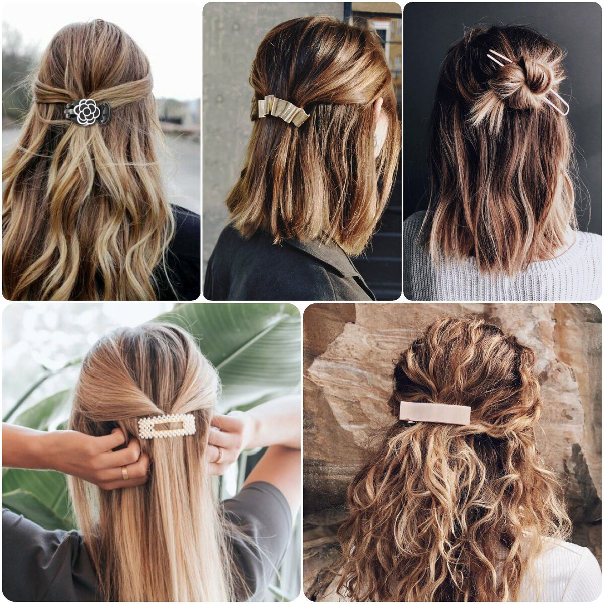 Варианты фиксации различными заколками. В этом году аксессуары для волос особенно актуальны.