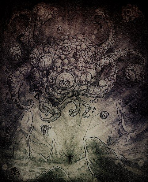 Твари из Некрономикона. Йог-Сотот - затаившейся на Пороге. | Под столом ...