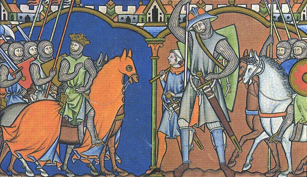 Давид в виде средневекового рыцаря (Библия Мациевского)