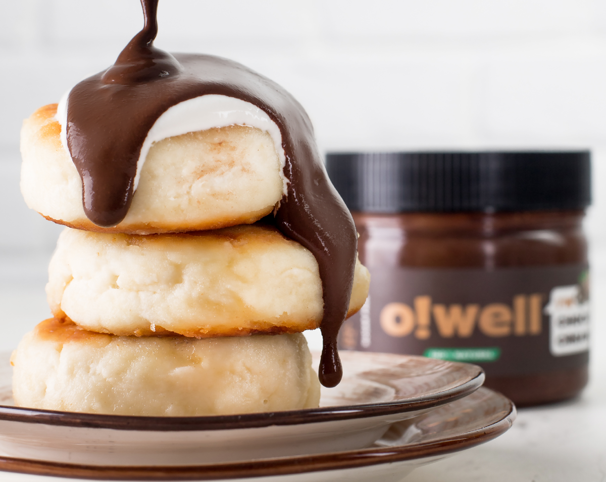 Сырники с шоколадной пастой 