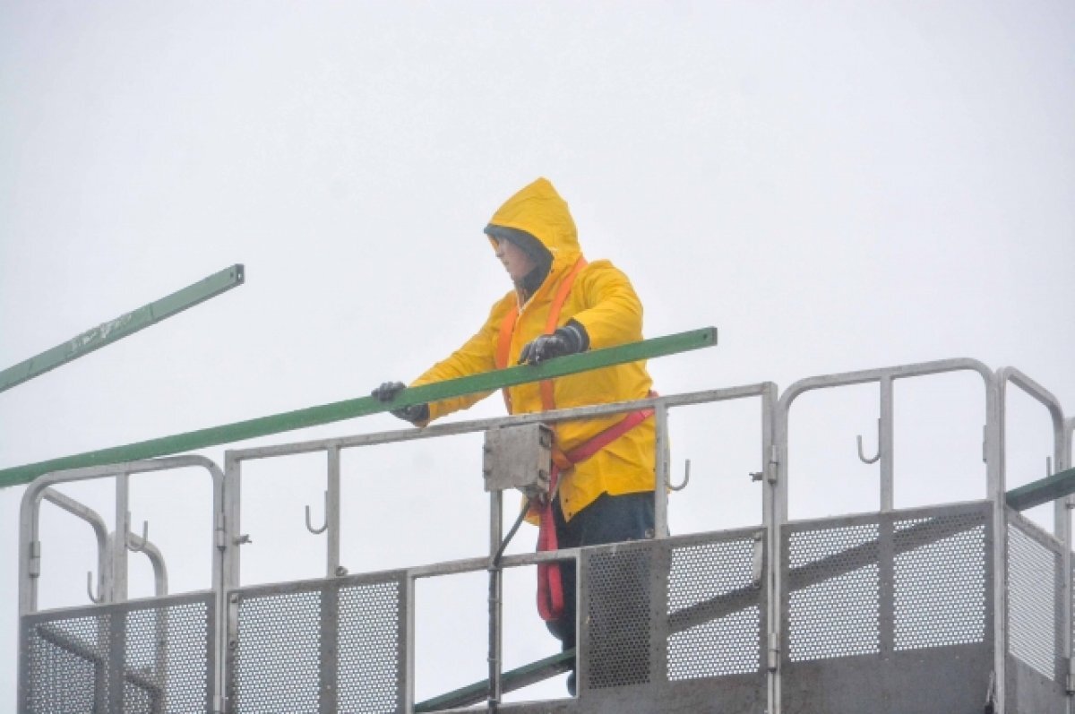    В Твери установили 14-метровую главную новогоднюю ёлку