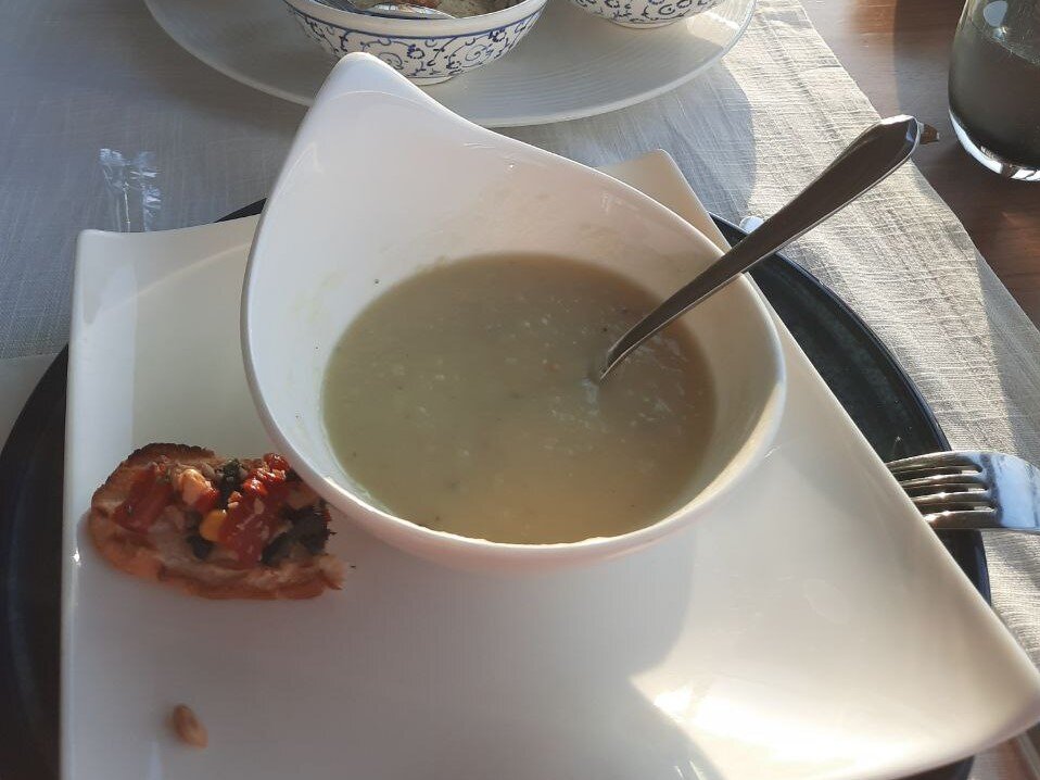 Суп-пюре из печеных баклажан