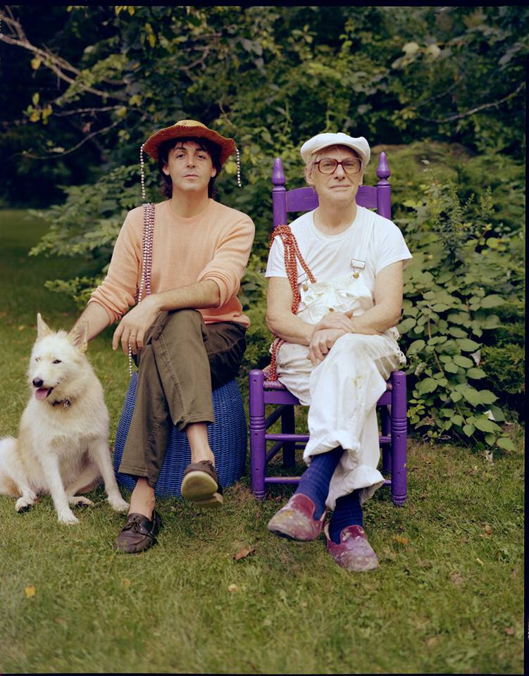Пол МакКартни и художник Виллем де Кунинг, 1983 год. Ист Хэмптон. Фото Линды МакКартни, из её соцсетей