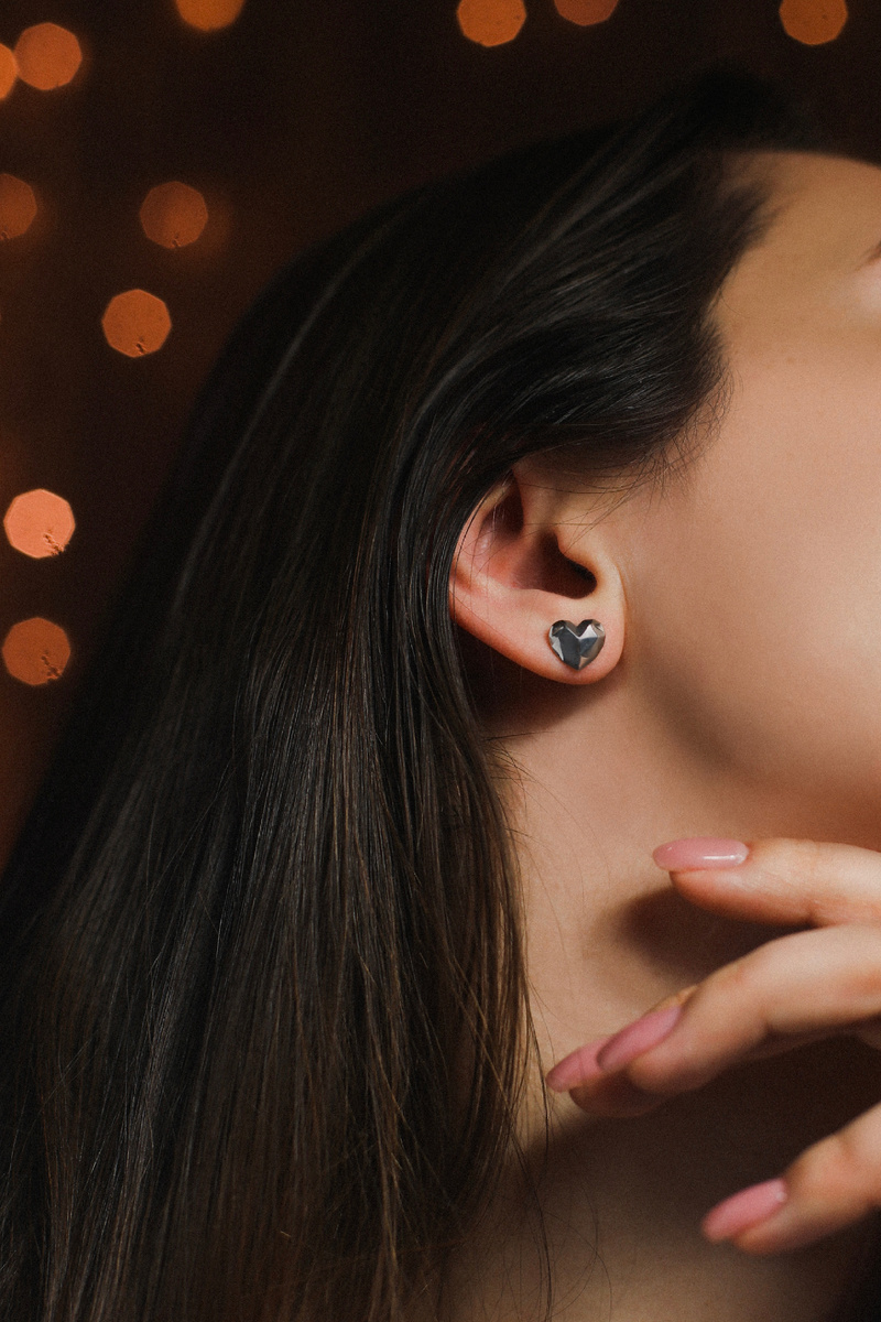 Серьги Сердечки из серебра 925 пробы