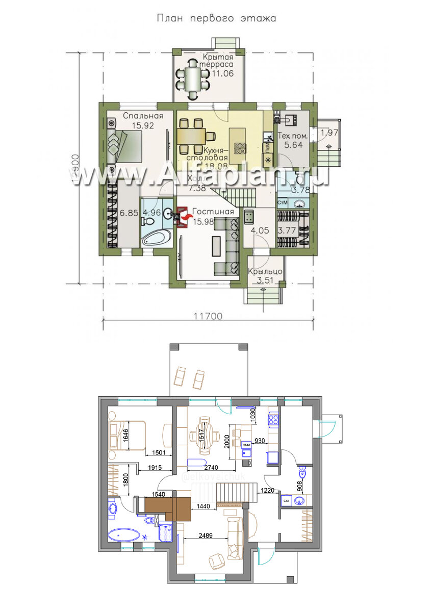 Сравнение типового варианта с моим планировочным решением