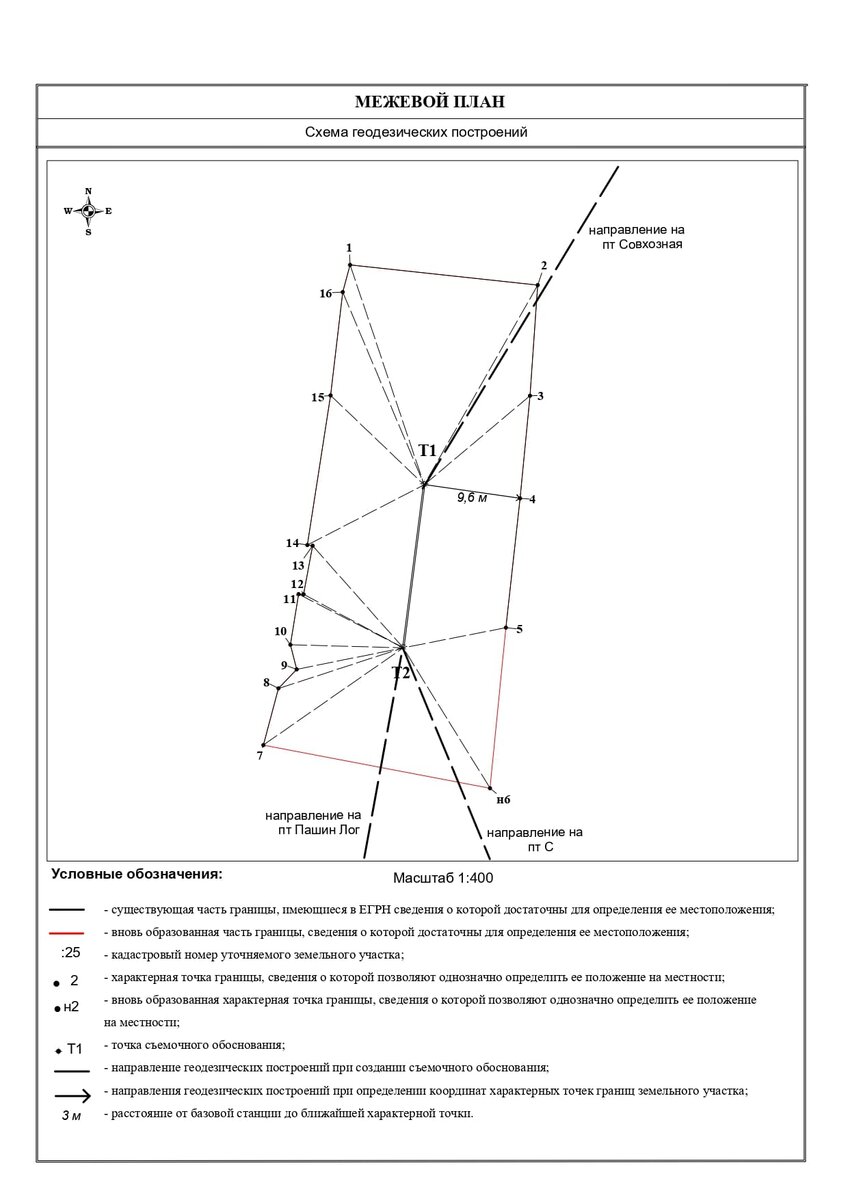 Формирование схемы геодезических построений при подготовке межевого плана