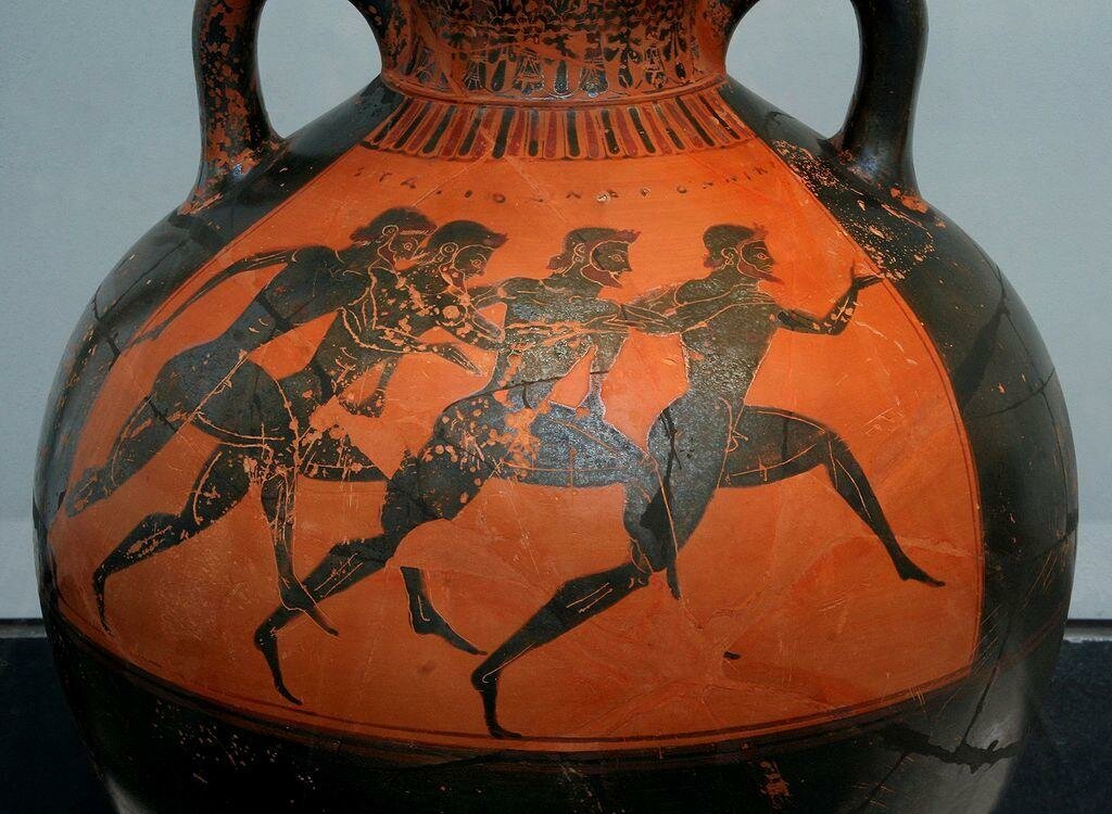 «Бегуны». Рисунок на древнегреческой вазе, VI в. до н.э.
