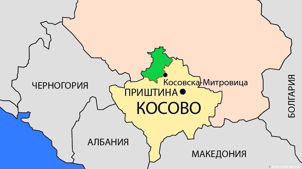 Районы проживания сербов выделены зеленым цветом