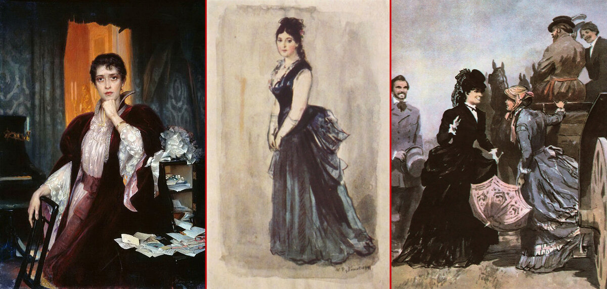 Анна Каренина в работах художников: Генриха Манизера (1904), Константина Рудакова (1941), Ореста Верейского (1975)