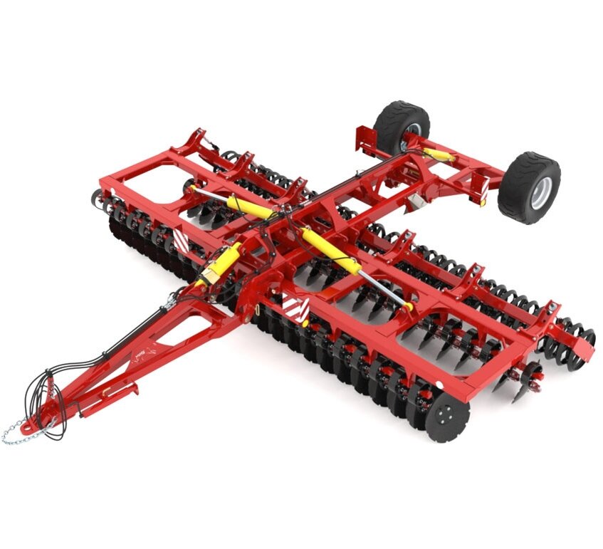 Разбор техники🔥. 

Лущильник дисковый «ЧОППЕР» представляет собой полуприцепную, секционную конструкцию, выполненную по схеме «бабочка», что обеспечивает транспортную ширину орудия 2,5м и позволяет транспортировать орудие по дорогам общего пользования без сопровождения. 

«ЧОППЕР» оснащен двумя рядами дисков на пружинной стойке. Ступицы дисков имеют «необслуживаемую» конструкцию, что существенно снижает трудоемкость обслуживания орудия. Диски в ряду установлены с междисковым просветом равным 250 мм, что привело к уменьшению гребнистости дна и гребнистости поверхности поля после прохода орудия. 

Имеется возможность регулировки смещения дисков относительно друг друга, для более качественной и эффективной обработки. Пружинная стойка позволяет при работе огибать препятствия, исключая выход из строя орудия, а также снижает ударные нагрузки на узел режущий, существенно повышая надежность  орудия и при этом позволяя вести обработку на более высоких скоростях, достигая этим высокой производительности при отличном качестве обработки. 

При работе лущильника пружинная стойка вибрирует, что способствует дополнительному крошению почвы и снижению тягового усилия, а также способствует самоочищению дисков при работе на влажных почвах. 

Назначение: «ЧОППЕР» предназначен для поверхностной обработки почвы на глубину до 12 см, уничтожения сорняков, измельчения пожнивных остатков, создания на поверхности мульчированного слоя.
 
Применение: «ЧОППЕР» применяется во всех агроклиматических зонах, на любых типах почв, в том числе подверженных ветровой и водной эрозии с влажностью до 40%, в том числе слабокаменистых. Особенно эффективно используется для, лущения стерни, уничтожения сорняков, основной и предпосевной обработки в системе минимальной обработки почвы. 

Агрегатирование: «ЧОППЕР» агрегатируется с трактором с/х назначения тягового класса 3…4 т.с. и мощностью двигателя 180…230 л.с.