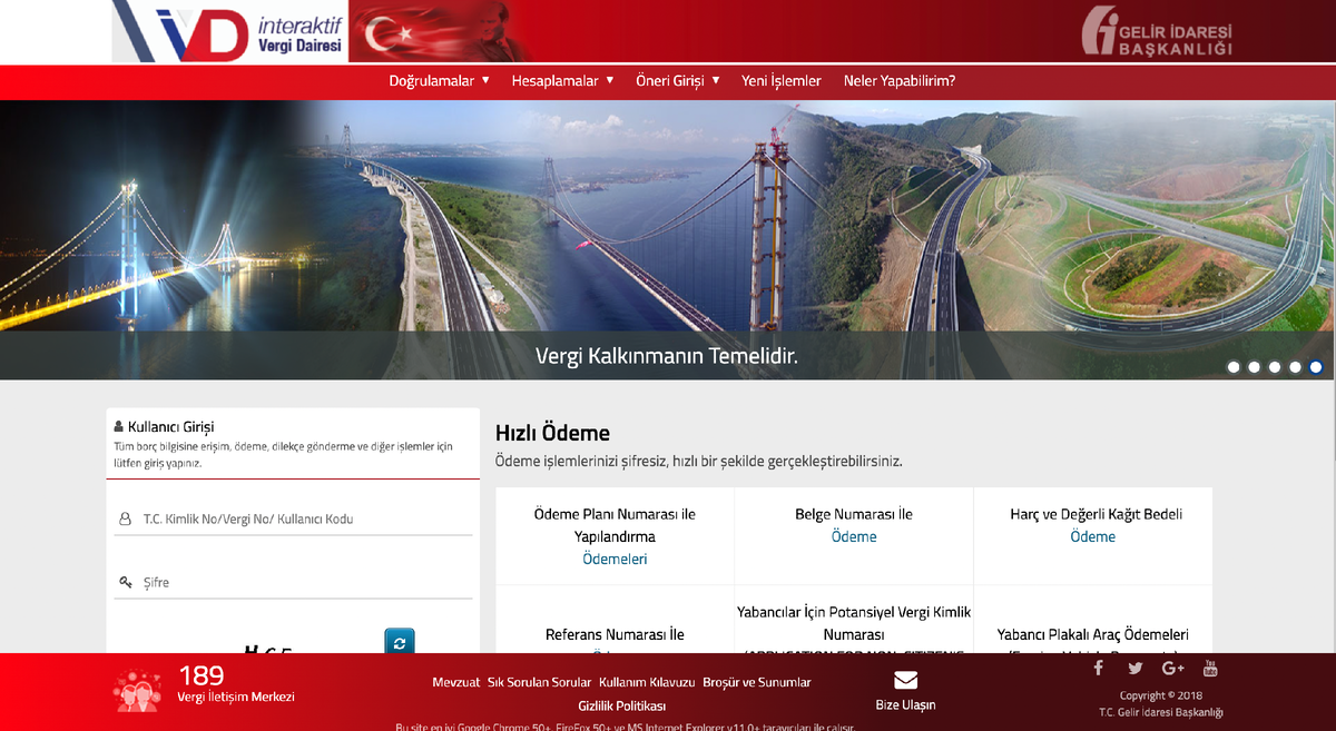 Скрин с сайта налоговой службы Турции www.ivd.gib.gov.tr 