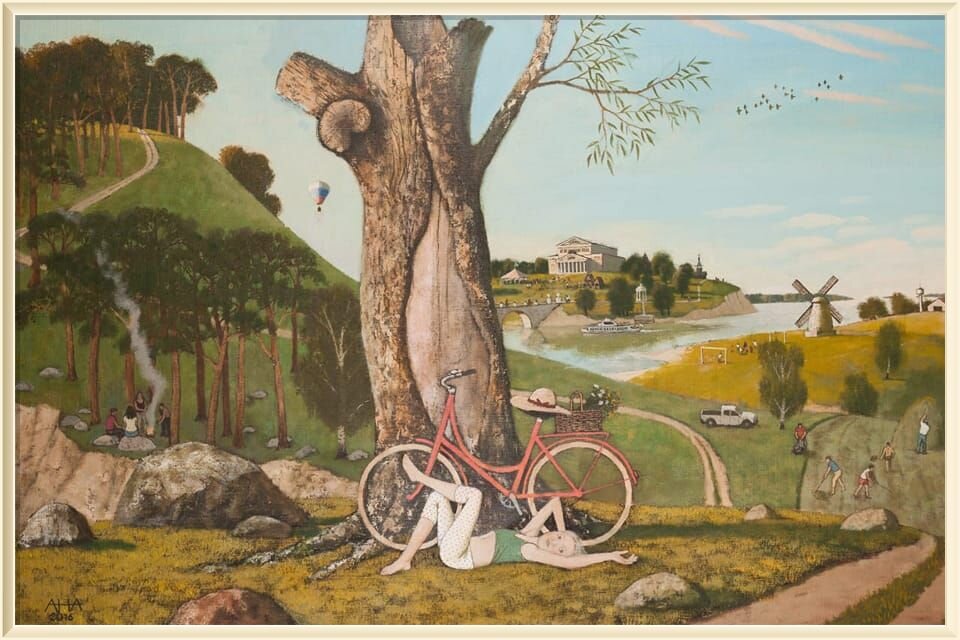 ©   Андрей Аверьянов / Andrey Averyanov Прогулка, 2016, 100*80 см, холст/масло