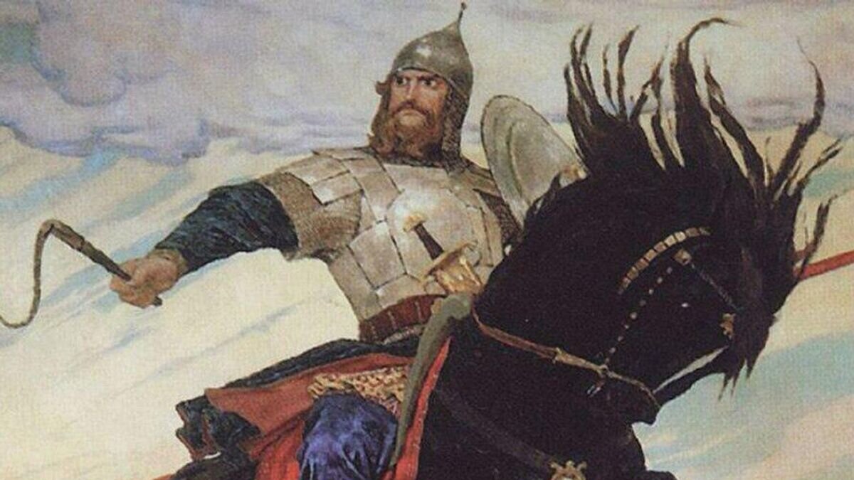    Репродукция картины Виктора Васнецова "Богатырский скок"© Public domain