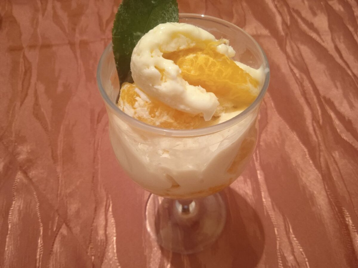 Сливочный десерт «Мандарины в снежном сугробе»