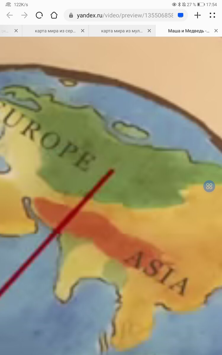 Скриншот карты из мультфильма "Маша и медведь" серия "Подкидыш". 