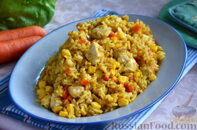 Салат с рисом и курицей — рецепт с фото пошагово