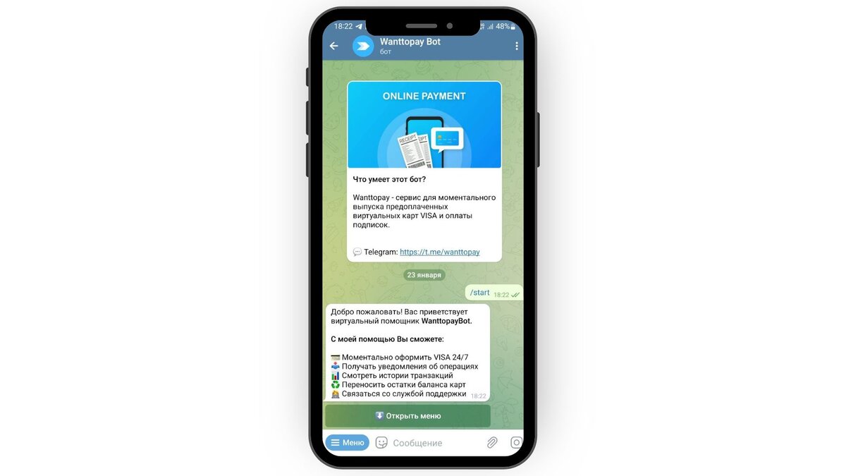 Telegram-приложение для выпуска виртуальных карт заказывали? | Wanttopay |  Дзен