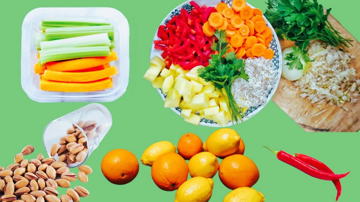 Рис с овощами и фисташками