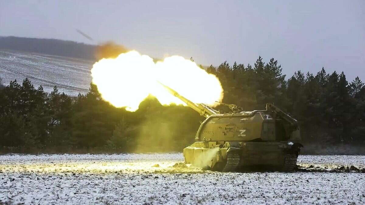   Самоходная артиллерийская установка "Мста-СМ2" в зоне проведения спецоперации© Министерство обороны РФ
