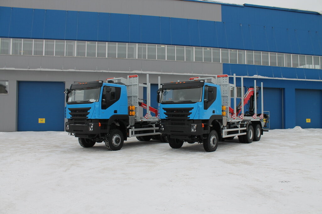 Сортиментовозы ПЕРМЯК ЕВРО на шасси AMT N.V. с манипулятором ВЕЛМАШ 10-74