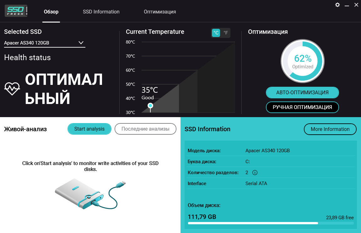 Главное окно программы