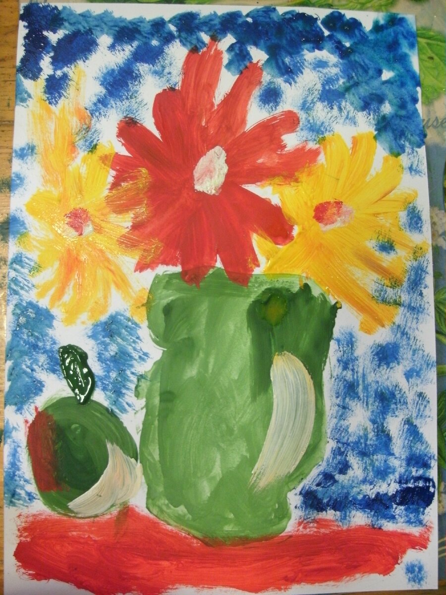как нарисовать вазу с цветами