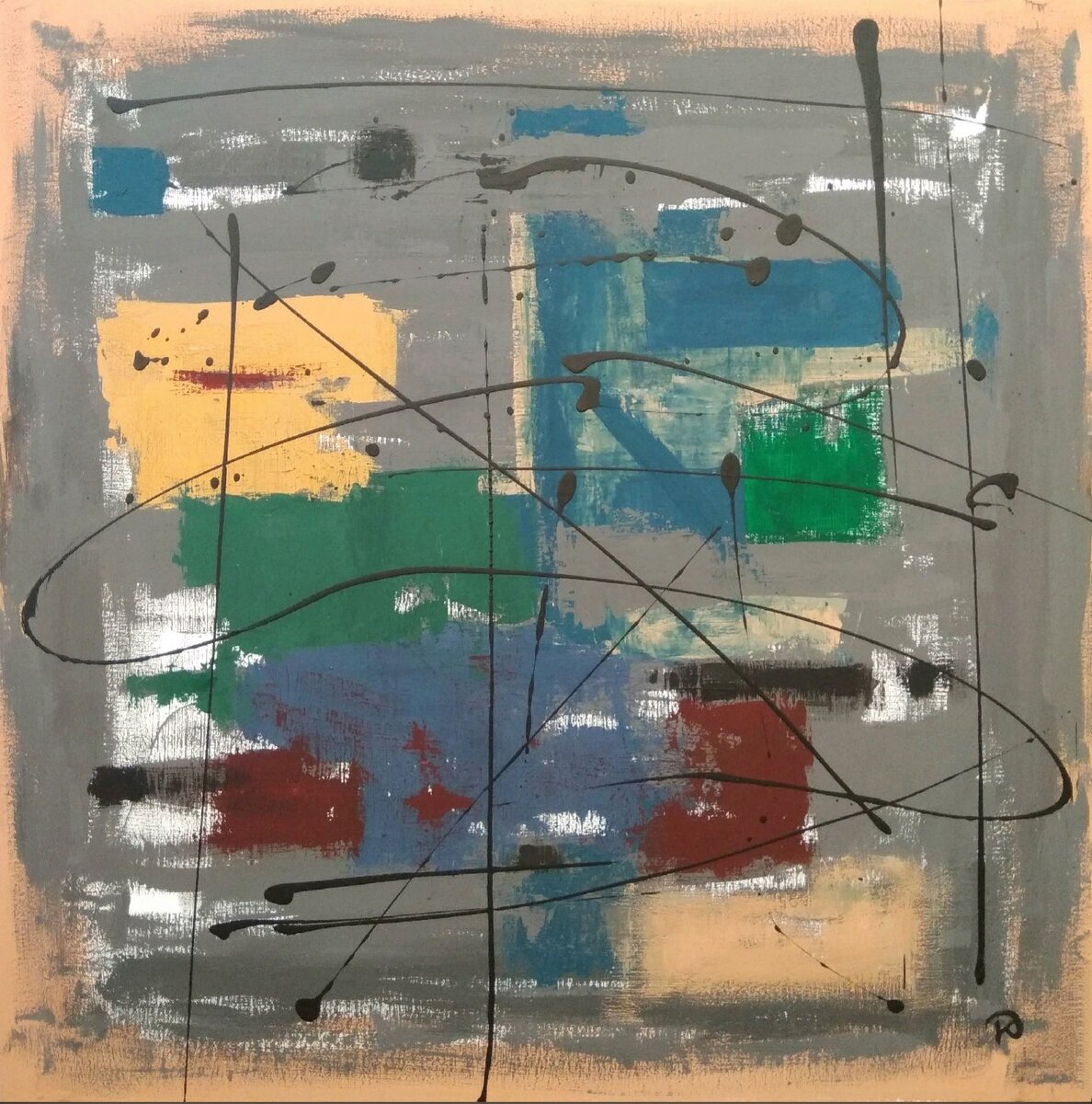 "Неизбежность" ОсоЗнанное восприятие биполярности пространства""  х/акрил 74х74.5