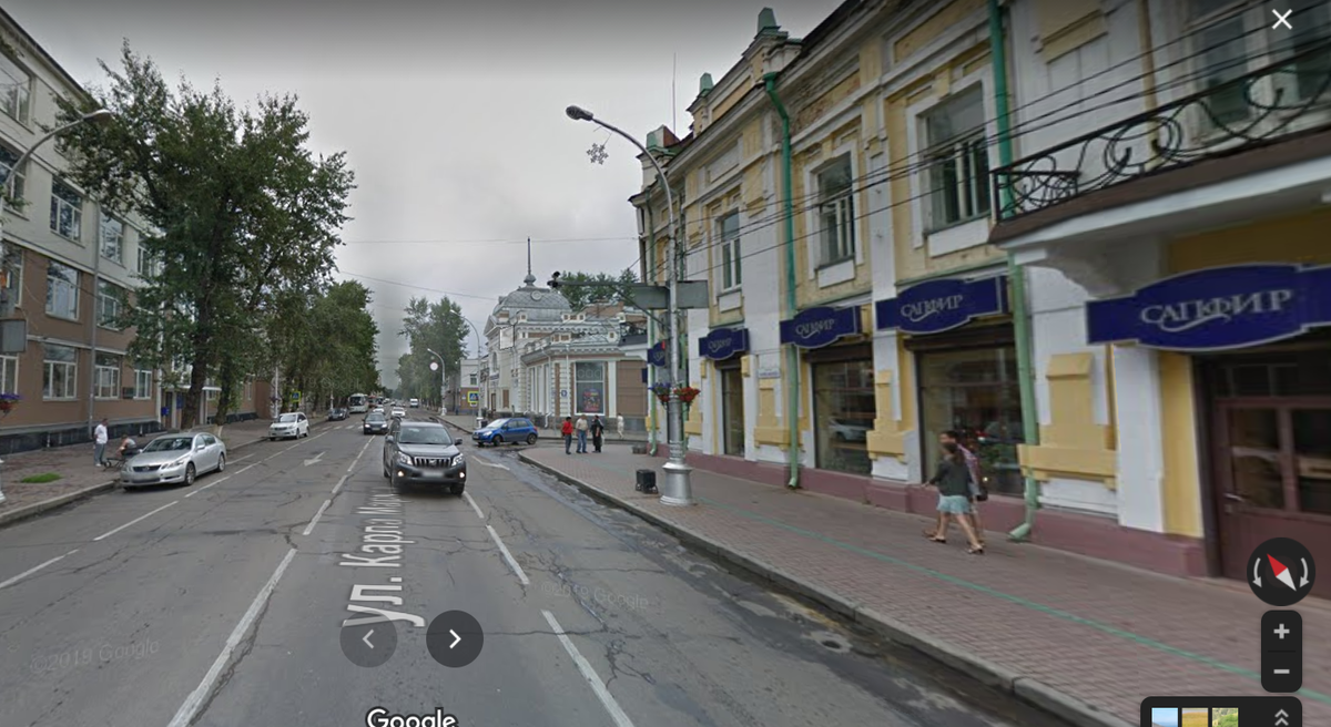 То же место улицы Карла Маркса, Google Maps, наши дни