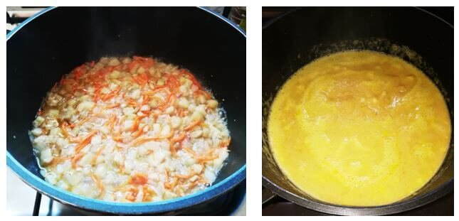  Приготовление основы супа с баклажанами