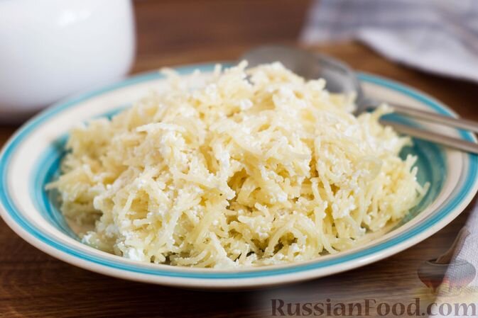 вермишель, творог, масло сливочное, соль