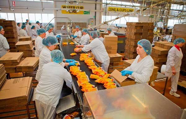   Цех упаковки мороженого До внедрения автоматизации подачи картонных коробов