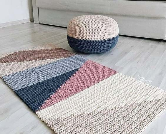 Идеи на тему «Вязаные коврики» (+) | вязание, коврик, коврик крючком