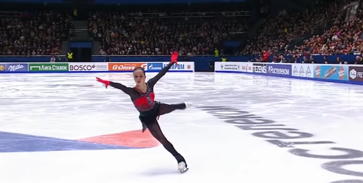 Камила Валиева. Произвольная программа на чемпионате России по фигурному катанию. Источник фото: YouTube канал Первого канала.