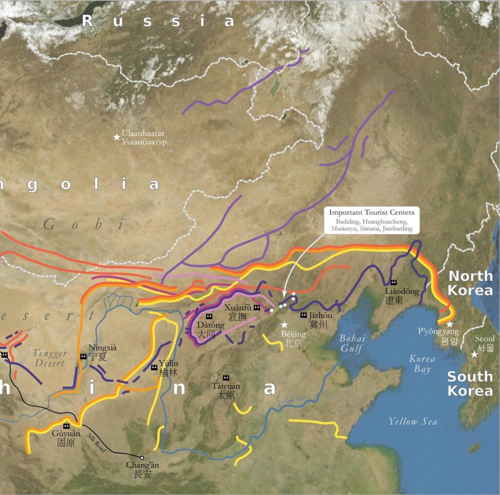 великая китайская стена на карте китая