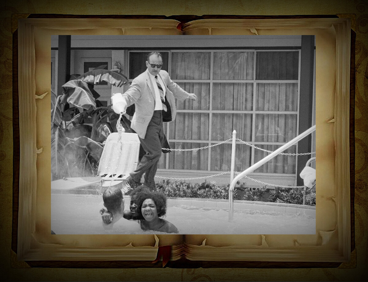 Снимок изменивший права черных в США: при каких обстоятельствах было  сделано фото, на котором мужчина льет кислоту в бассейн? | Загадки истории  | Дзен