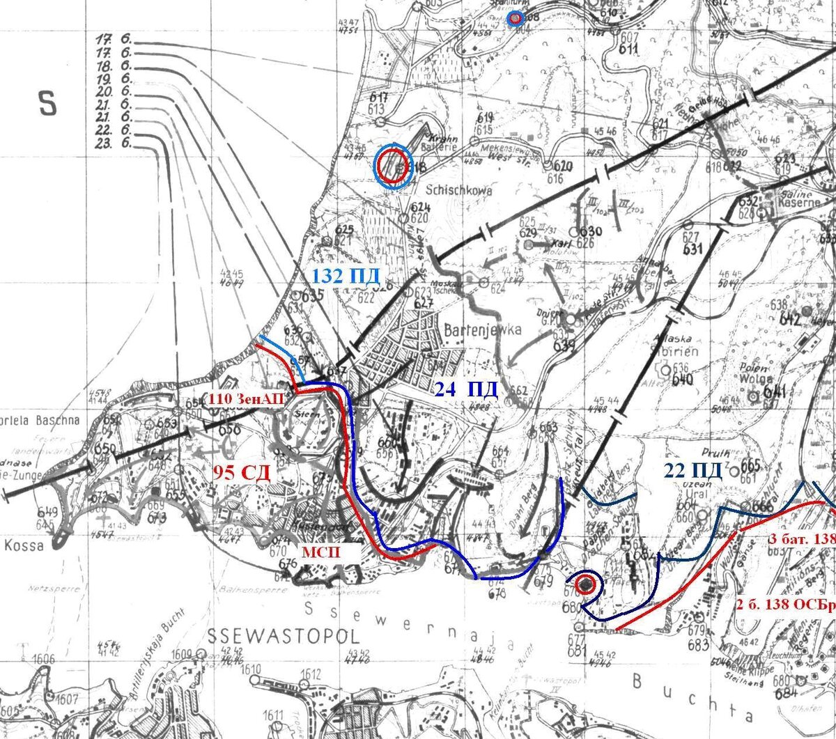 Обстановка 20 июня 1942 года на Северной стороне Севастополя