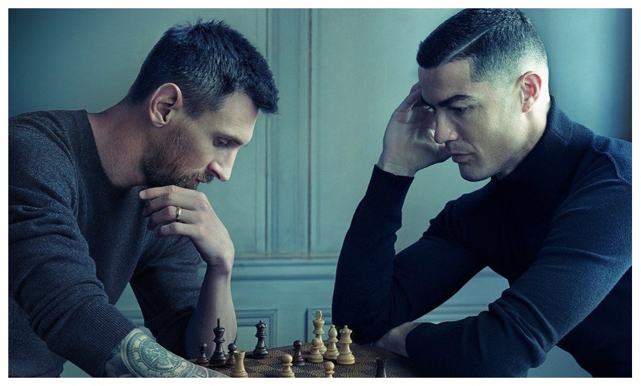    Месси и Роналду сыграли в шахматы. Фото: Соцсети Louis Vuitton