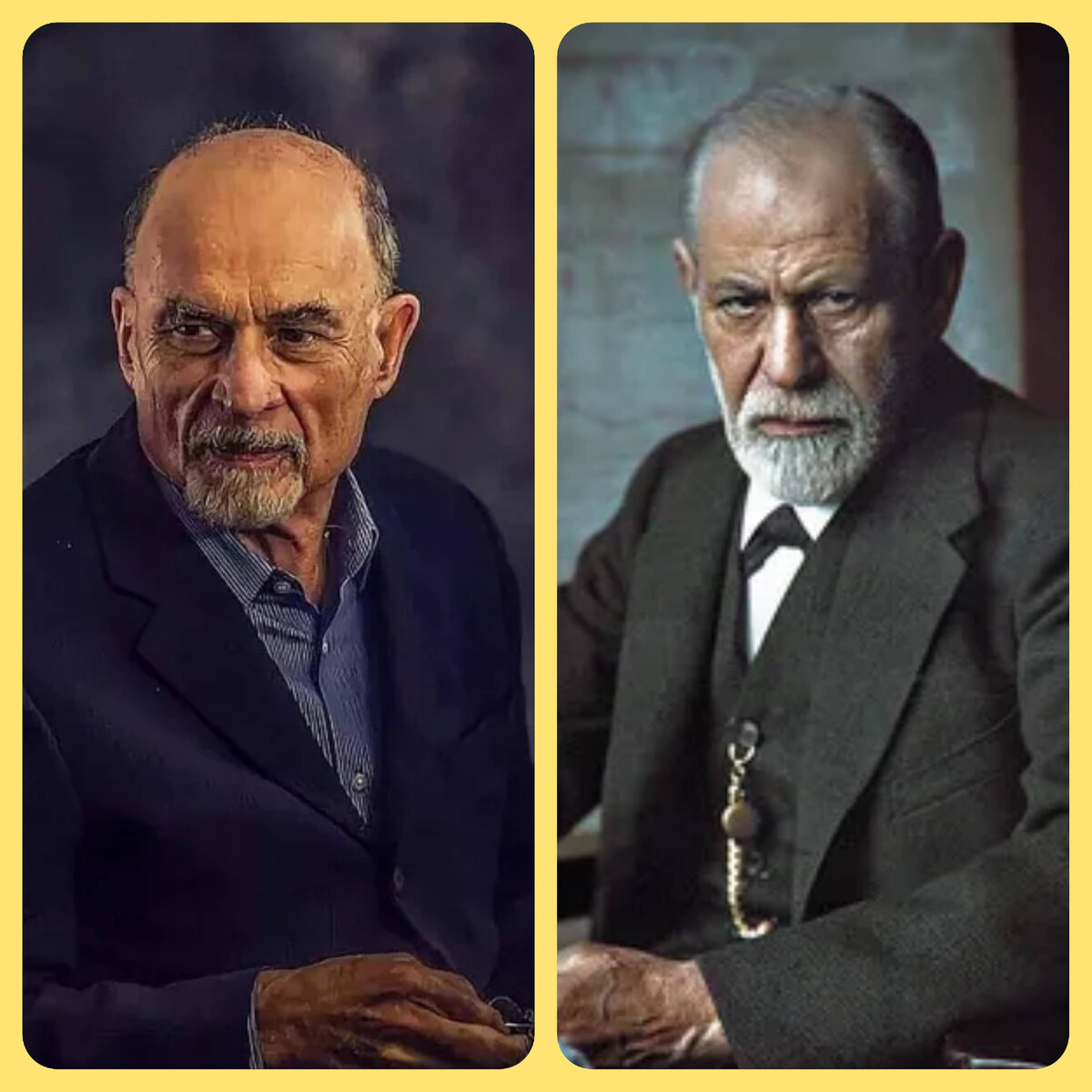 слева И.Ялом, справа Фрейд, смотрите не перепутайте. Изображения взяты из сети интернет и в свободном доступе