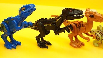 Динозавры игрушки конструктор для детей. Собираем динозавриков