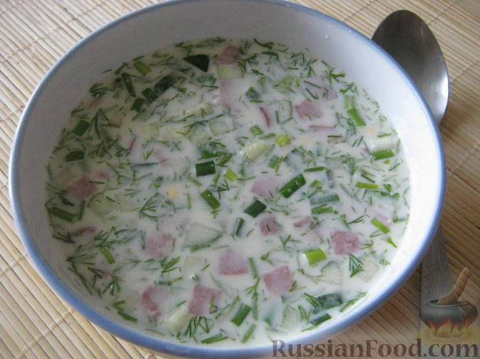 Окрошка с колбасой